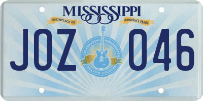 MS license plate JOZ046