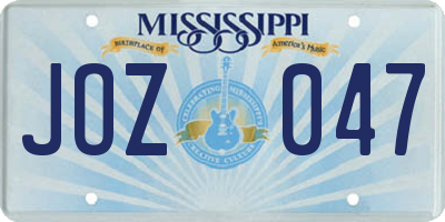 MS license plate JOZ047