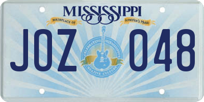 MS license plate JOZ048