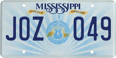 MS license plate JOZ049
