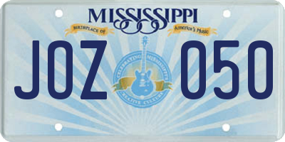 MS license plate JOZ050