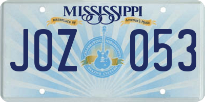 MS license plate JOZ053