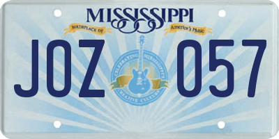 MS license plate JOZ057