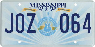 MS license plate JOZ064