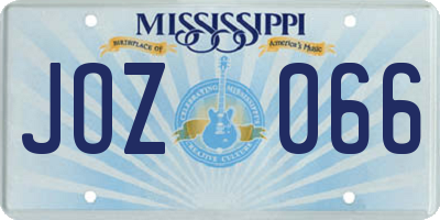 MS license plate JOZ066