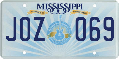 MS license plate JOZ069
