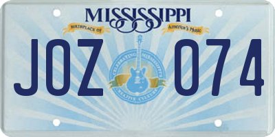 MS license plate JOZ074