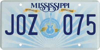 MS license plate JOZ075