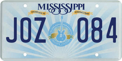 MS license plate JOZ084
