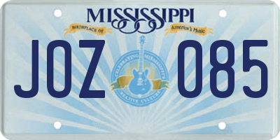 MS license plate JOZ085
