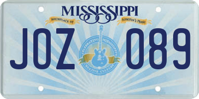 MS license plate JOZ089