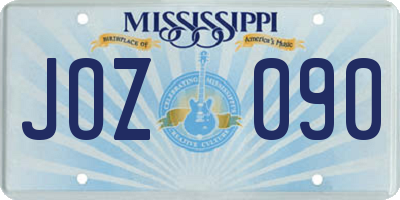 MS license plate JOZ090