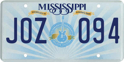 MS license plate JOZ094