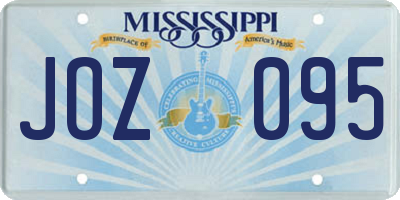 MS license plate JOZ095