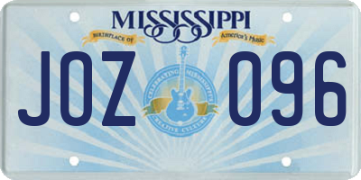 MS license plate JOZ096