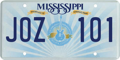 MS license plate JOZ101