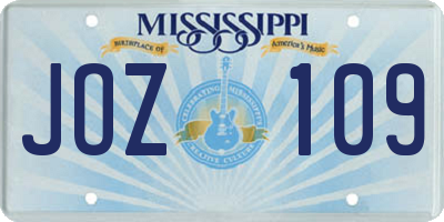 MS license plate JOZ109