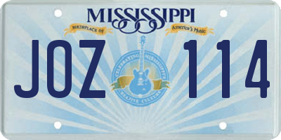 MS license plate JOZ114