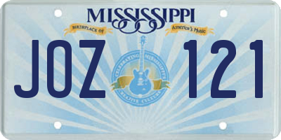 MS license plate JOZ121