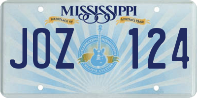 MS license plate JOZ124