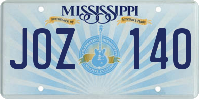 MS license plate JOZ140