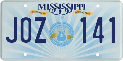 MS license plate JOZ141