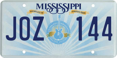 MS license plate JOZ144