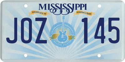 MS license plate JOZ145