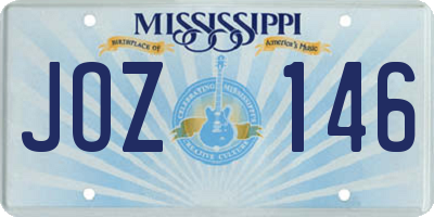 MS license plate JOZ146