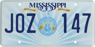MS license plate JOZ147
