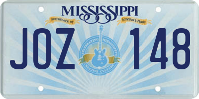 MS license plate JOZ148