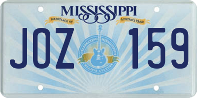 MS license plate JOZ159
