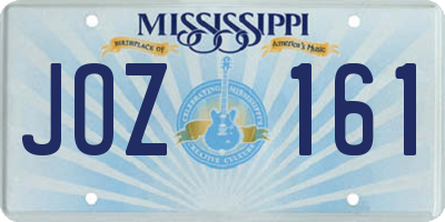 MS license plate JOZ161