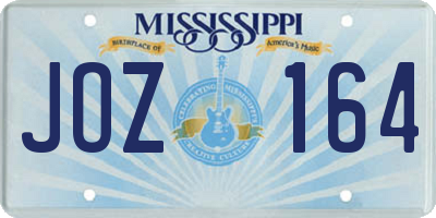 MS license plate JOZ164