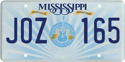 MS license plate JOZ165