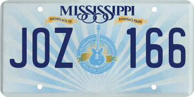 MS license plate JOZ166