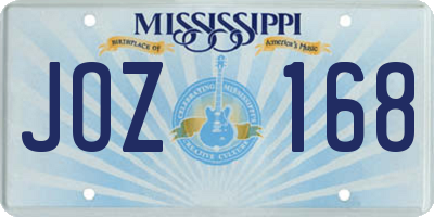 MS license plate JOZ168