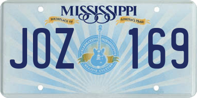 MS license plate JOZ169