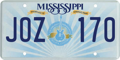 MS license plate JOZ170