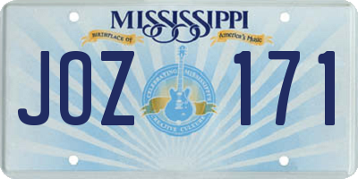 MS license plate JOZ171