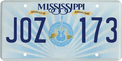 MS license plate JOZ173