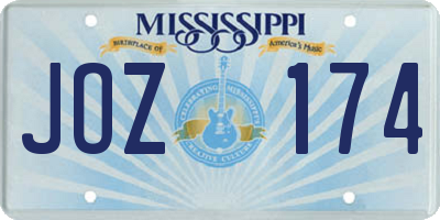 MS license plate JOZ174
