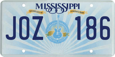 MS license plate JOZ186