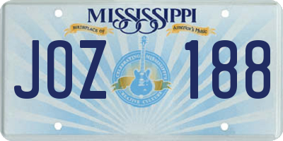 MS license plate JOZ188