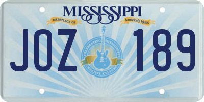 MS license plate JOZ189