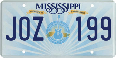 MS license plate JOZ199