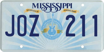 MS license plate JOZ211
