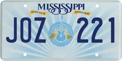 MS license plate JOZ221