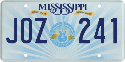 MS license plate JOZ241