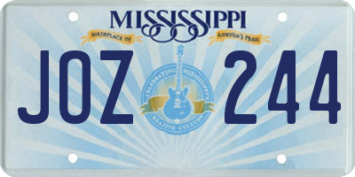 MS license plate JOZ244
